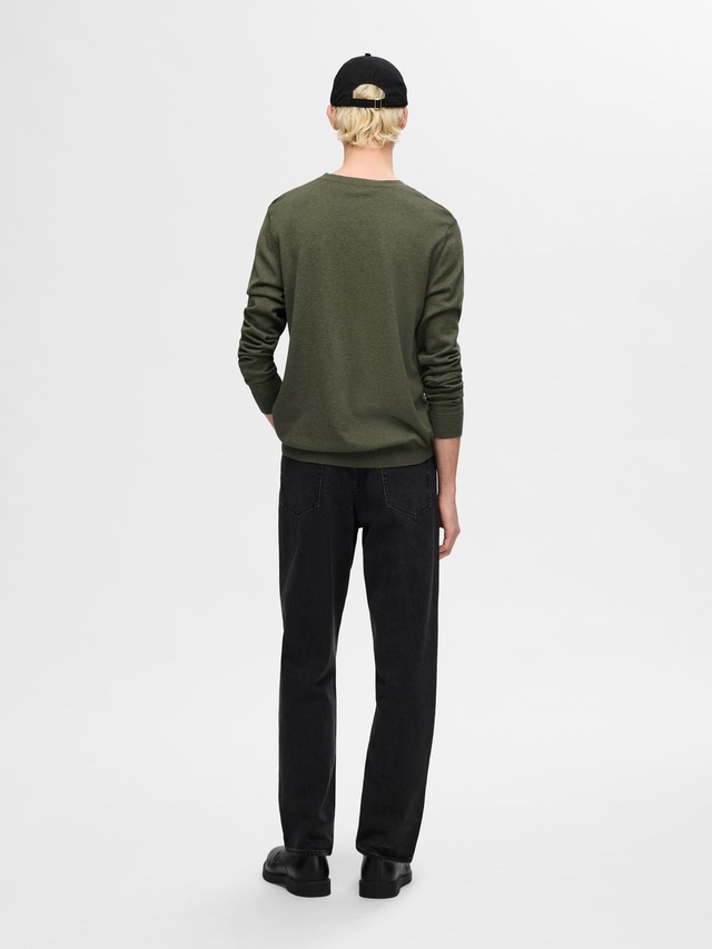 SELECTED Rundhalspullover »SLHBERG CREW NECK NOOS« Baumwolle, regular fit