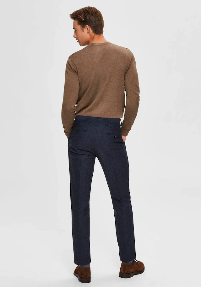 SELECTED Rundhalspullover »SLHBERG CREW NECK NOOS« Baumwolle, regular fit
