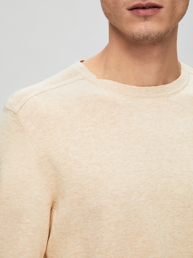 SELECTED Rundhalspullover »SLHBERG CREW NECK NOOS« Baumwolle, regular fit