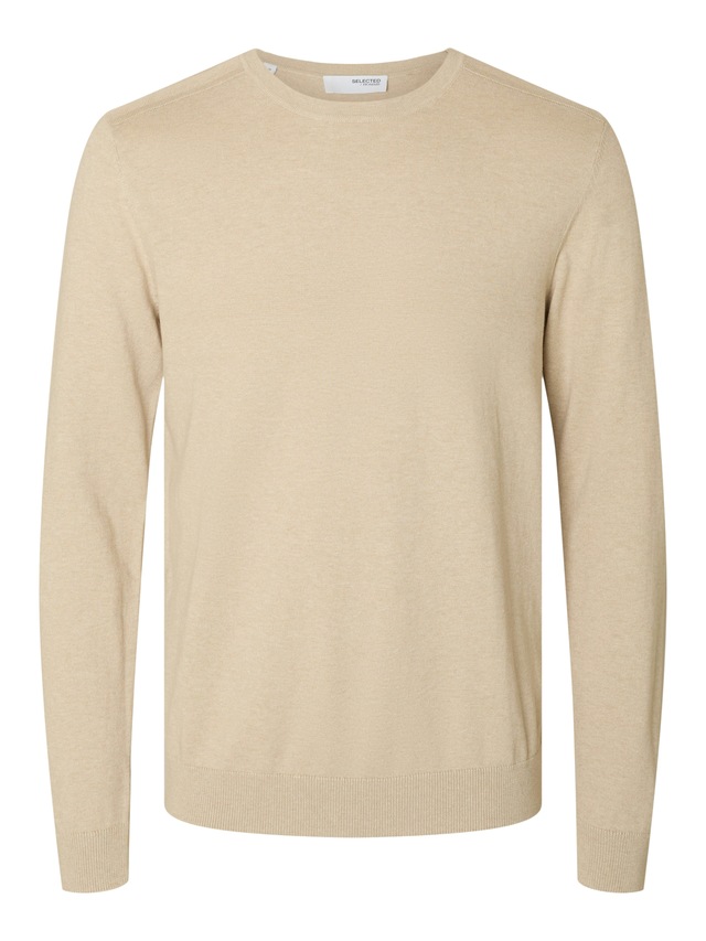 SELECTED Rundhalspullover »SLHBERG CREW NECK NOOS« Baumwolle, regular fit