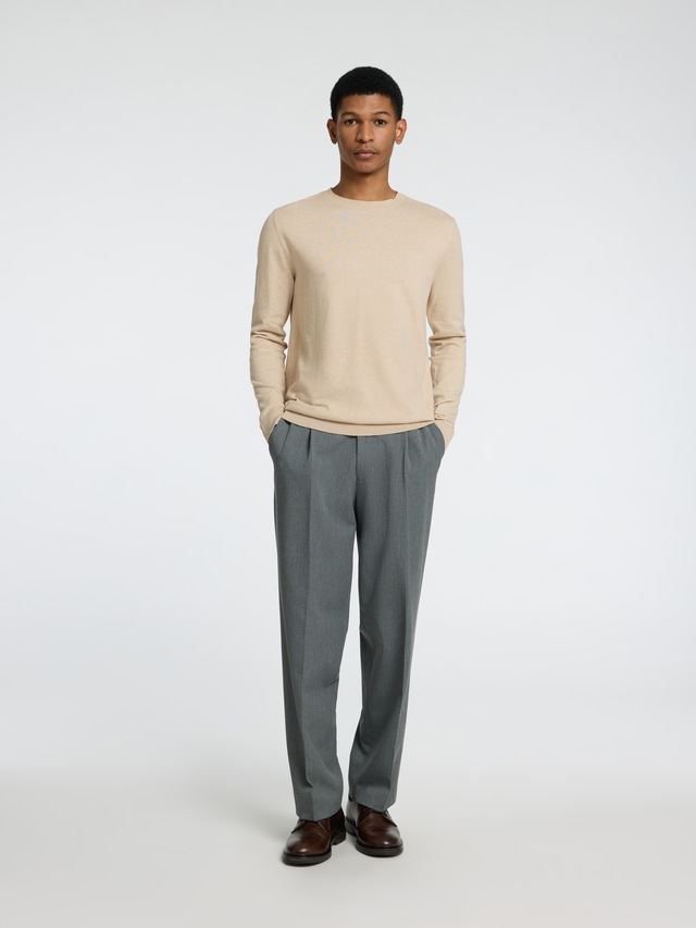 SELECTED Rundhalspullover »SLHBERG CREW NECK NOOS« Baumwolle, regular fit