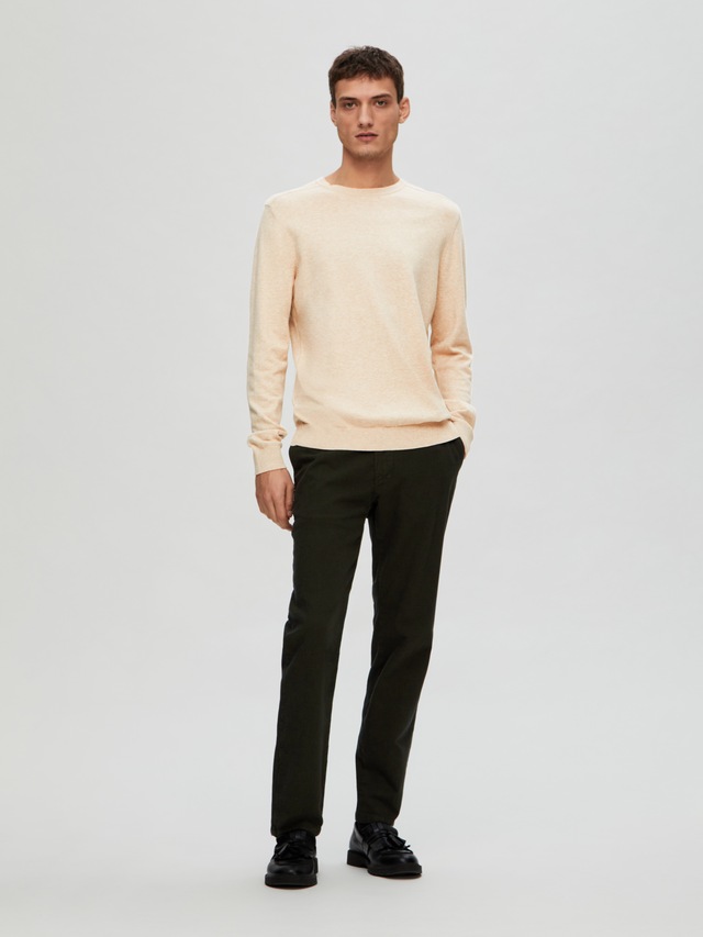 SELECTED Rundhalspullover »SLHBERG CREW NECK NOOS« Baumwolle, regular fit