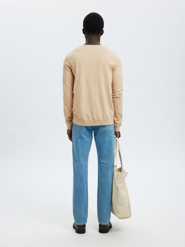 SELECTED Rundhalspullover »SLHBERG CREW NECK NOOS« Baumwolle, regular fit