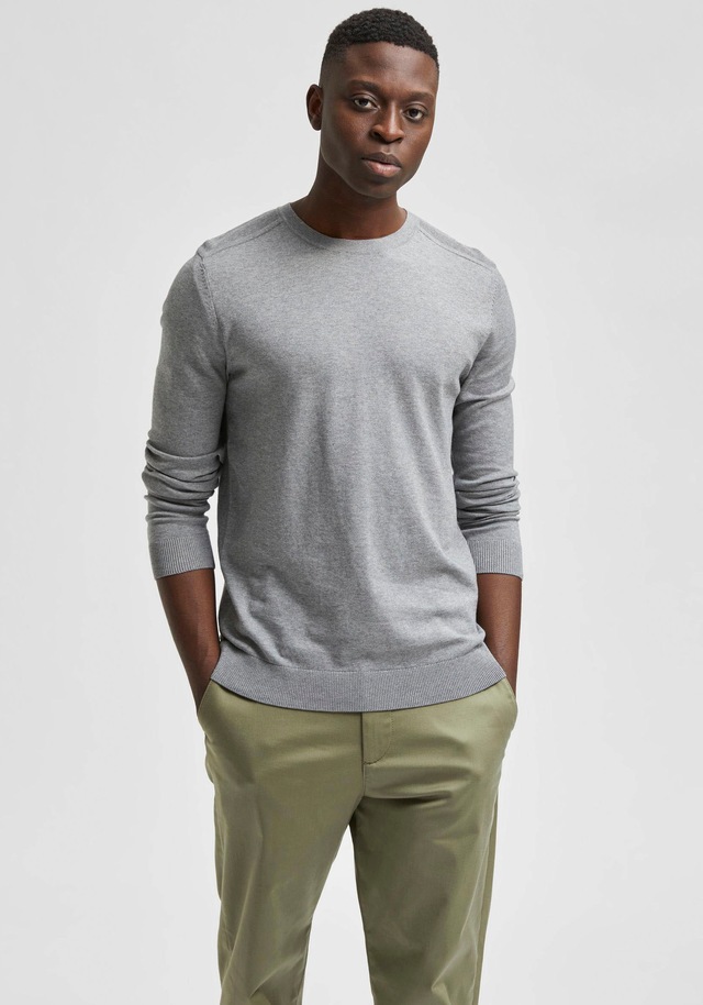 SELECTED Rundhalspullover »SLHBERG CREW NECK NOOS« Baumwolle, regular fit
