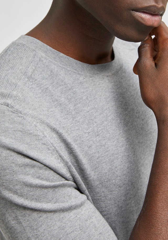 SELECTED Rundhalspullover »SLHBERG CREW NECK NOOS« Baumwolle, regular fit