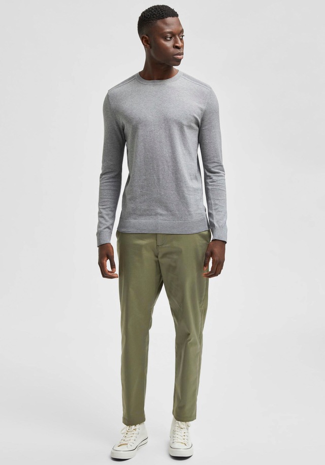 SELECTED Rundhalspullover »SLHBERG CREW NECK NOOS« Baumwolle, regular fit