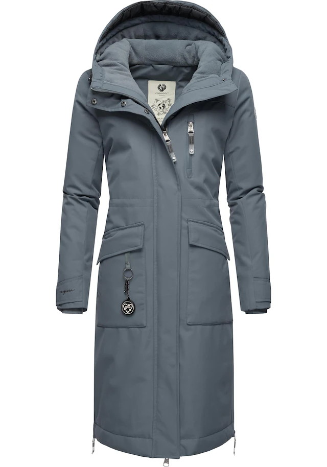 Ragwear Wintermantel »Refutura Remake« Langer wasserdichter Mantel mit Kapuze