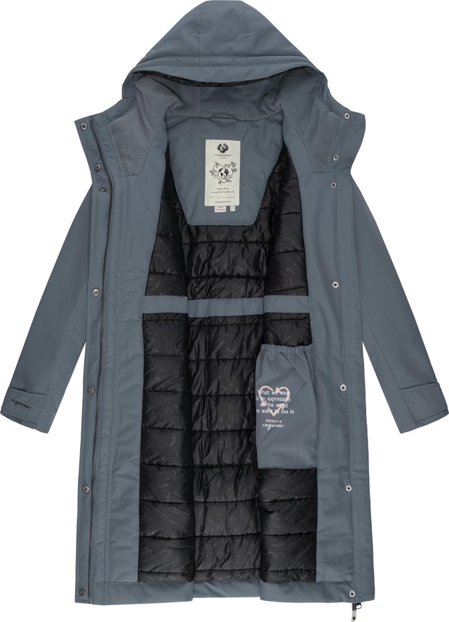 Ragwear Wintermantel »Refutura Remake« Langer wasserdichter Mantel mit Kapuze