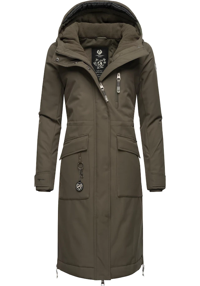 Ragwear Wintermantel »Refutura Remake« Langer wasserdichter Mantel mit Kapuze
