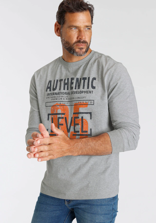 Man's World Langarmshirt »neue Farbe!« Langarm, bedruckt, aus Baumwolle und Viskose, mit Rippbündchen
