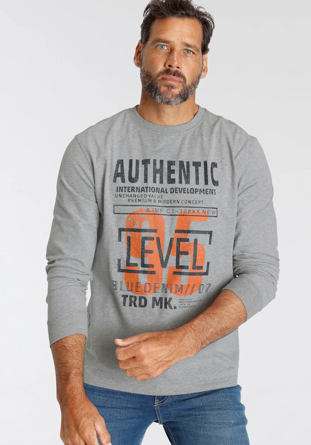 Man's World Langarmshirt »neue Farbe!« Langarm, bedruckt, aus Baumwolle und Viskose, mit Rippbündchen