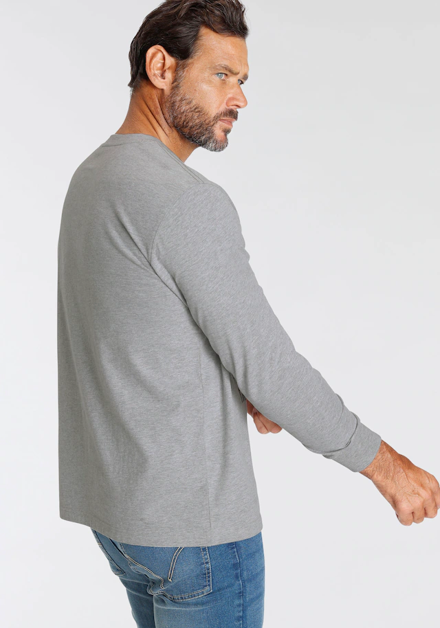 Man's World Langarmshirt »neue Farbe!« Langarm, bedruckt, aus Baumwolle und Viskose, mit Rippbündchen
