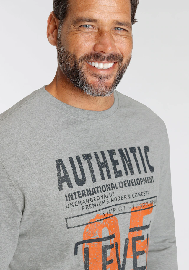 Man's World Langarmshirt »neue Farbe!« Langarm, bedruckt, aus Baumwolle und Viskose, mit Rippbündchen