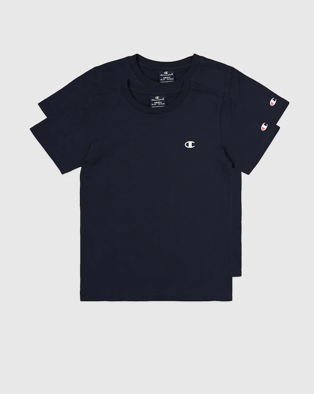 Champion T-Shirt Packung, 2 Stk. 2er-Pack, Kurzarm, mit Rundhalsausschnitt, aus Baumwolle
