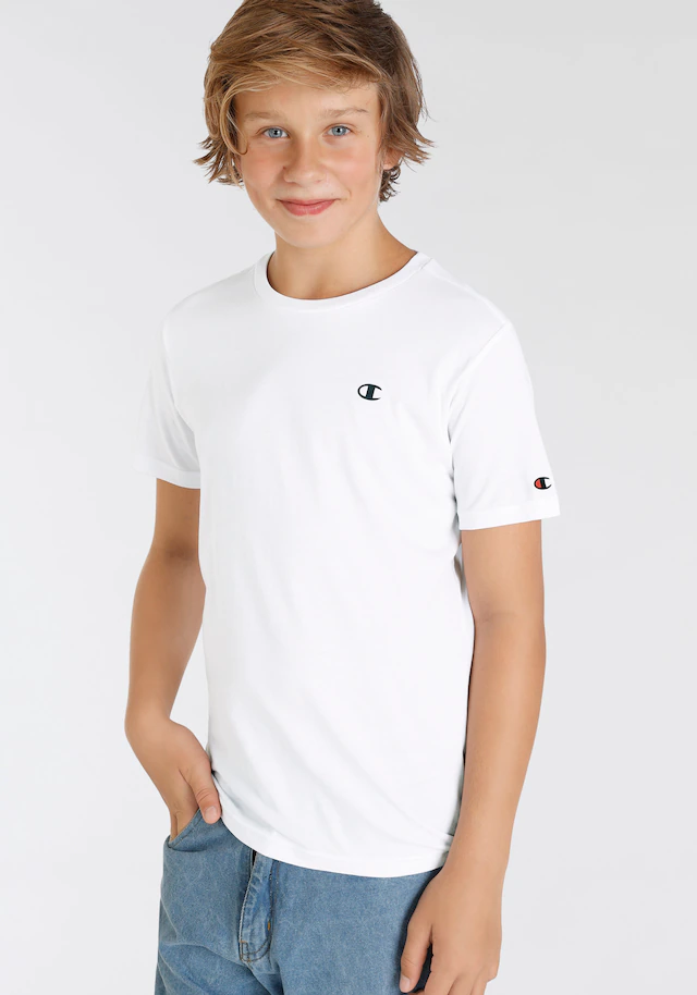 Champion T-Shirt Packung, 2 Stk. 2er-Pack, Kurzarm, mit Rundhalsausschnitt, aus Baumwolle