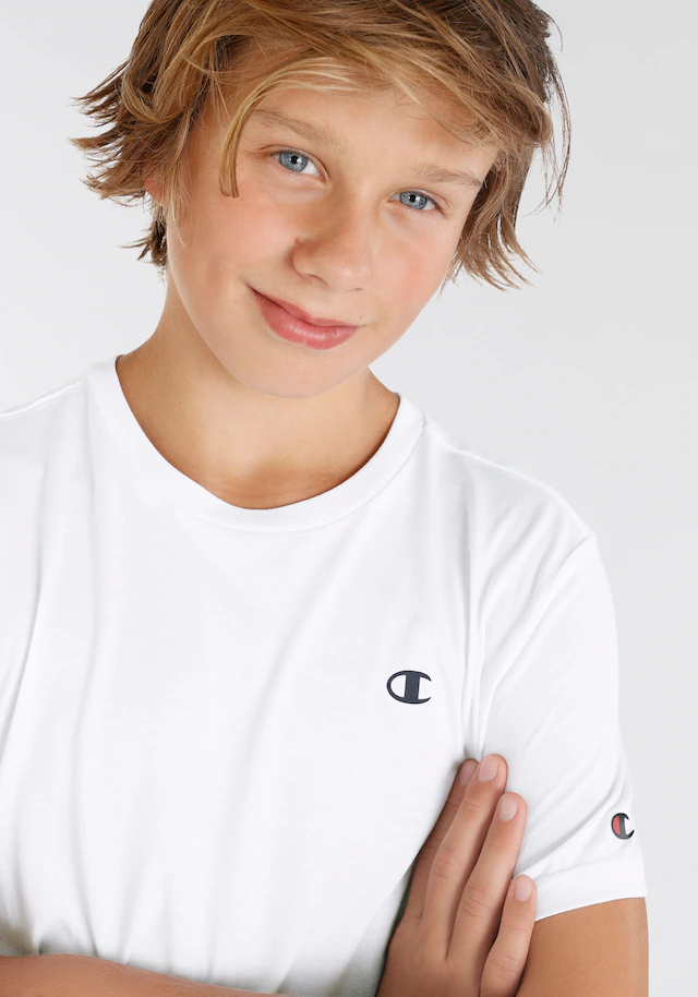 Champion T-Shirt Packung, 2 Stk. 2er-Pack, Kurzarm, mit Rundhalsausschnitt, aus Baumwolle