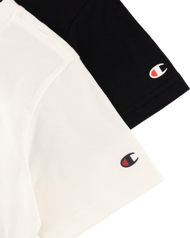 Champion T-Shirt Packung, 2 Stk. 2er-Pack, Kurzarm, mit Rundhalsausschnitt, aus Baumwolle