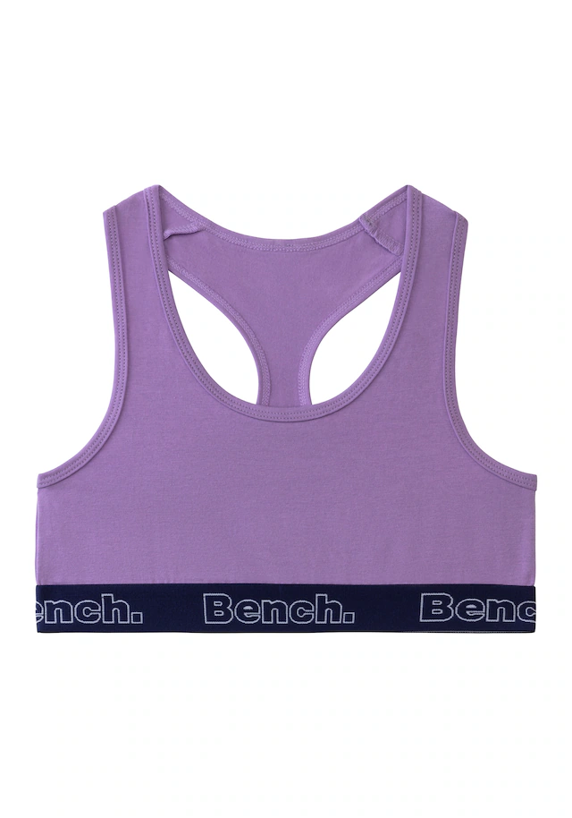 Bench. Bustier Packung, 3 Bündchen mit Logoschriftzug, Racerback, unifarben