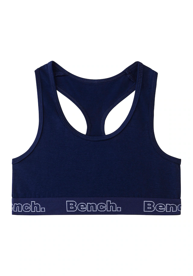 Bench. Bustier Packung, 3 Bündchen mit Logoschriftzug, Racerback, unifarben