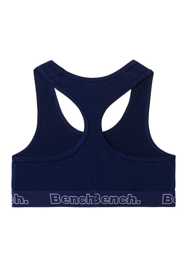 Bench. Bustier Packung, 3 Bündchen mit Logoschriftzug, Racerback, unifarben
