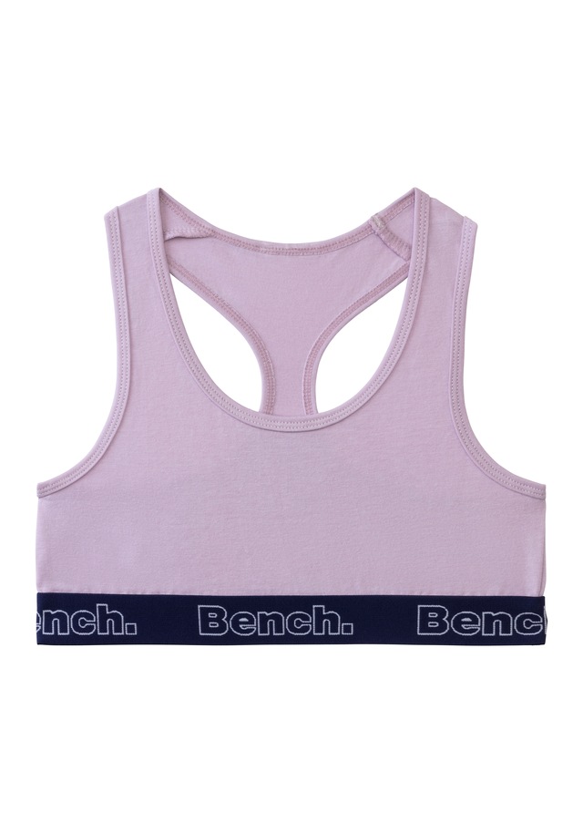 Bench. Bustier Packung, 3 Bündchen mit Logoschriftzug, Racerback, unifarben