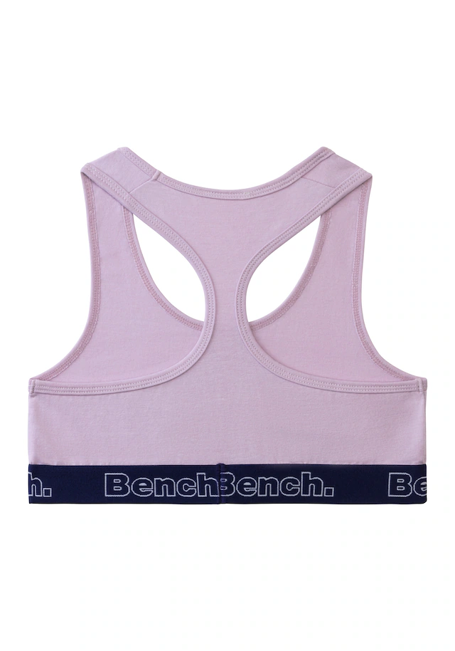Bench. Bustier Packung, 3 Bündchen mit Logoschriftzug, Racerback, unifarben