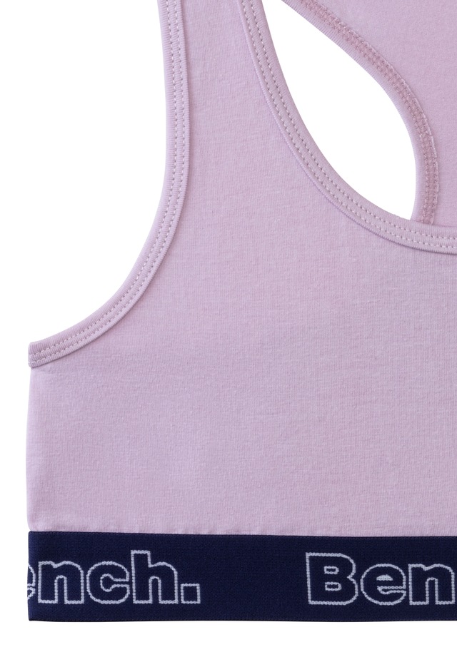 Bench. Bustier Packung, 3 Bündchen mit Logoschriftzug, Racerback, unifarben