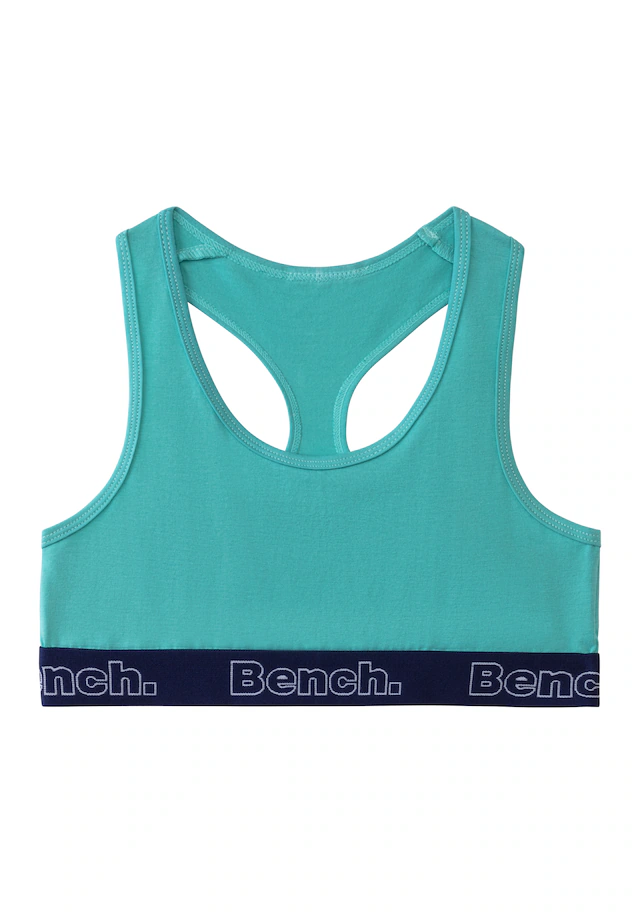 Bench. Bustier Packung, 3 Bündchen mit Logoschriftzug, Racerback, unifarben