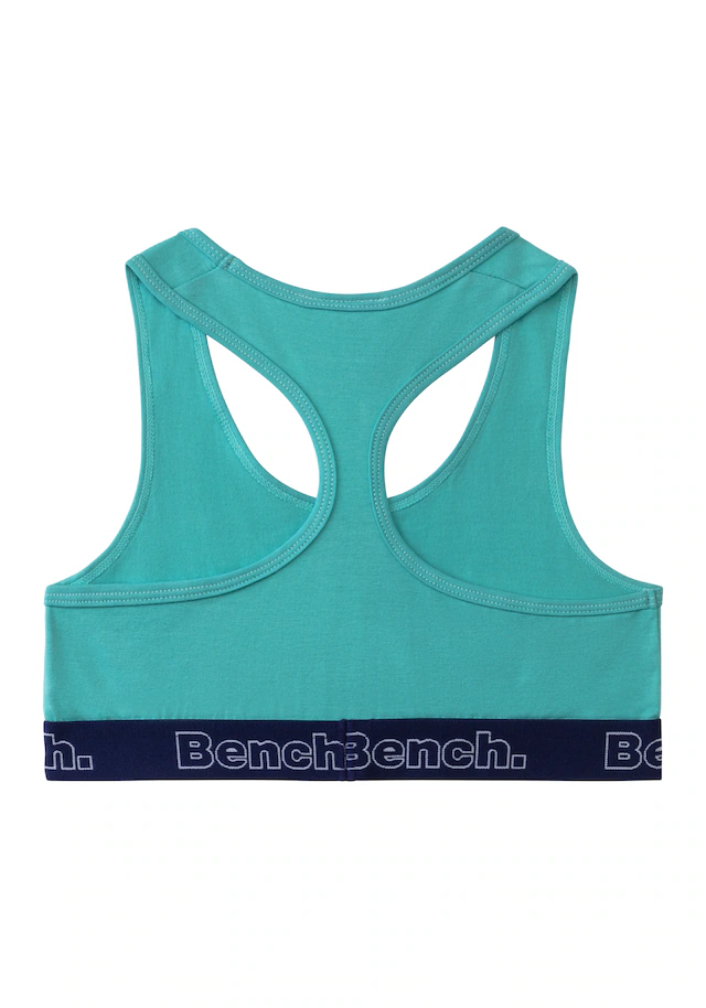 Bench. Bustier Packung, 3 Bündchen mit Logoschriftzug, Racerback, unifarben