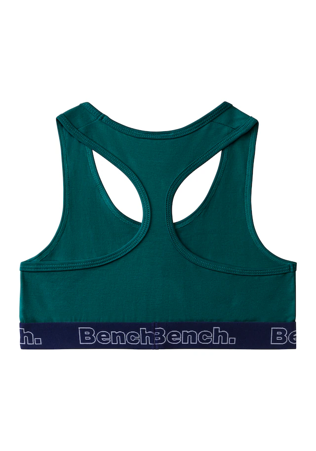 Bench. Bustier Packung, 3 Bündchen mit Logoschriftzug, Racerback, unifarben