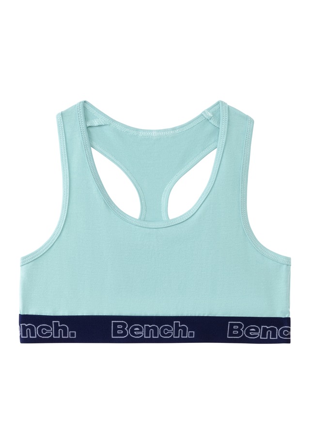 Bench. Bustier Packung, 3 Bündchen mit Logoschriftzug, Racerback, unifarben
