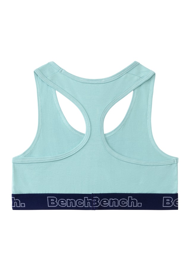 Bench. Bustier Packung, 3 Bündchen mit Logoschriftzug, Racerback, unifarben