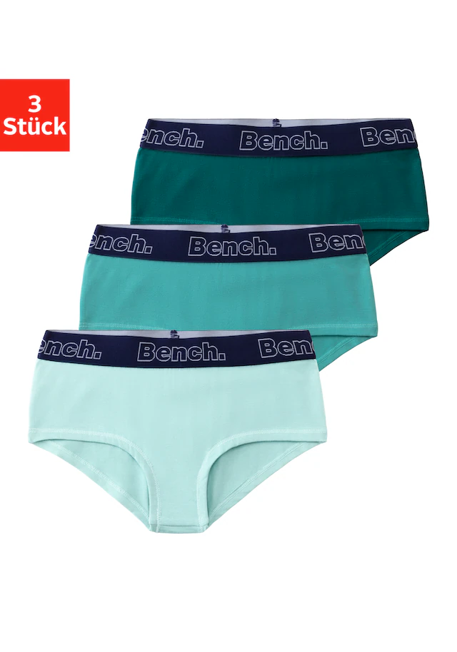 Bench. Panty Packung, 3 Stk. unifarben, mit Logobund, Baumwollmischung