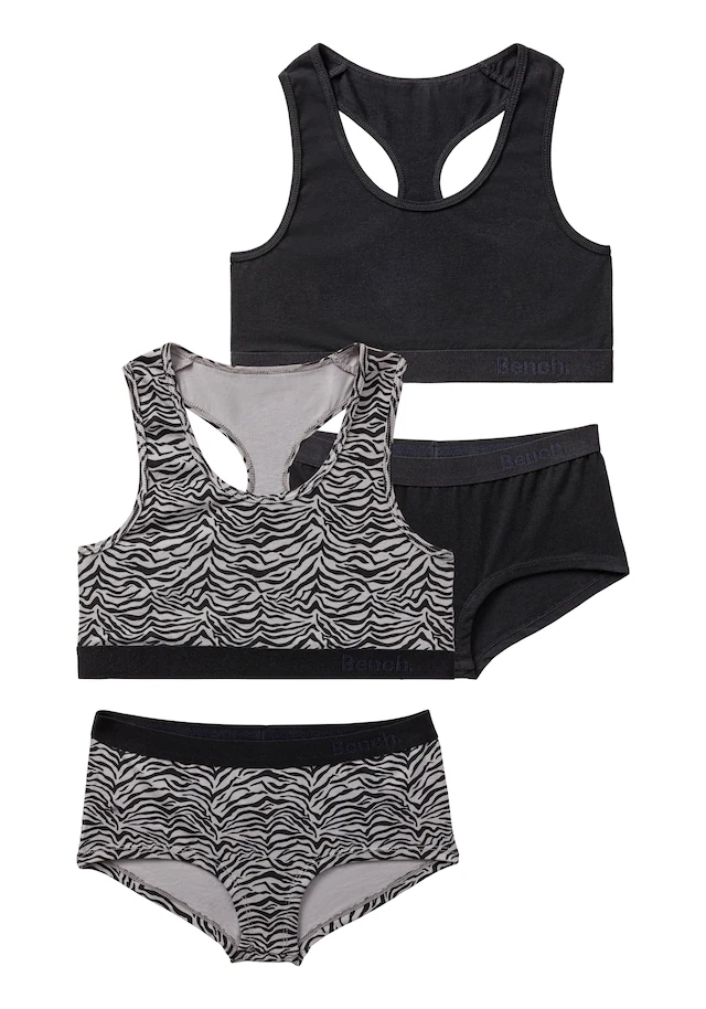 Bench. Set: Bustier mit Panty, 4 in tonigem Zebramuster