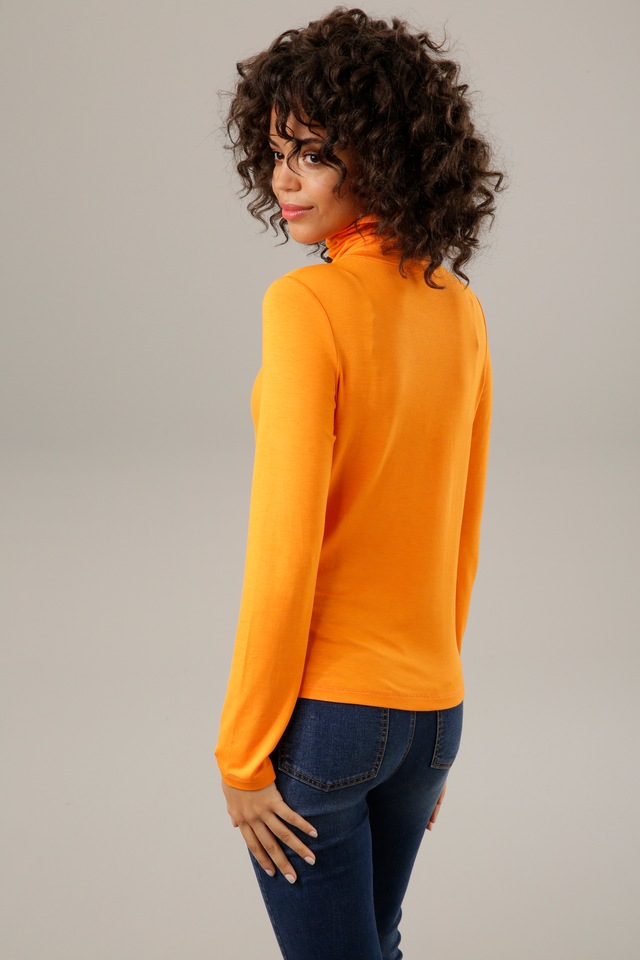 Aniston CASUAL Rollkragenshirt in schwarz-bunt-bedruckt oder 4 trendigen Unis