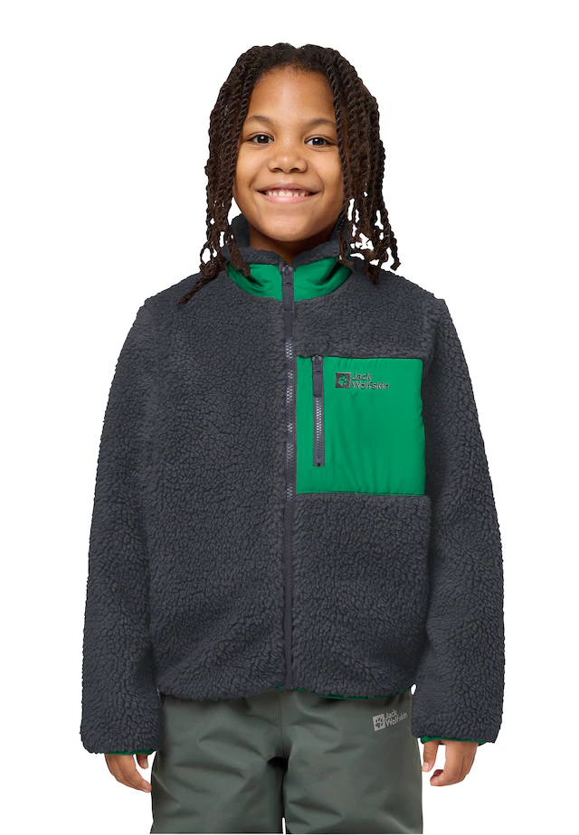 Jack Wolfskin Fleecejacke »ICE CURL JACKET K« mit Eingrifftaschen und Brusttaschen, atmungsaktiv, winddicht