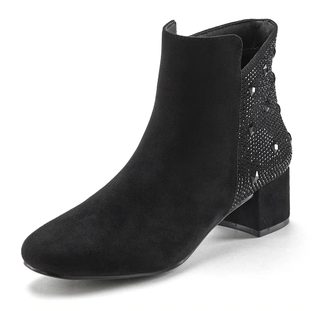 LASCANA Stiefelette »Stiefel,« mit raffiniertem Detail und Blockabsatz VEGAN