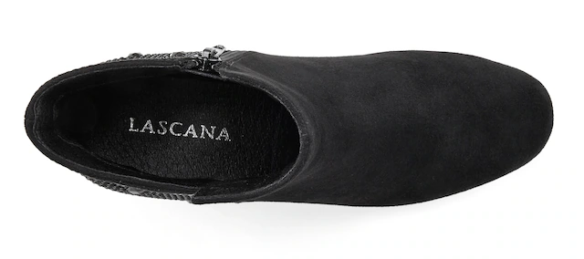 LASCANA Stiefelette »Stiefel,« mit raffiniertem Detail und Blockabsatz VEGAN