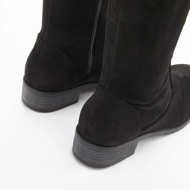 LASCANA Overkneestiefel »Stiefel, Langschaftstiefel,« mit elastischem Weitschaft und raffiniertem Flechtdetail