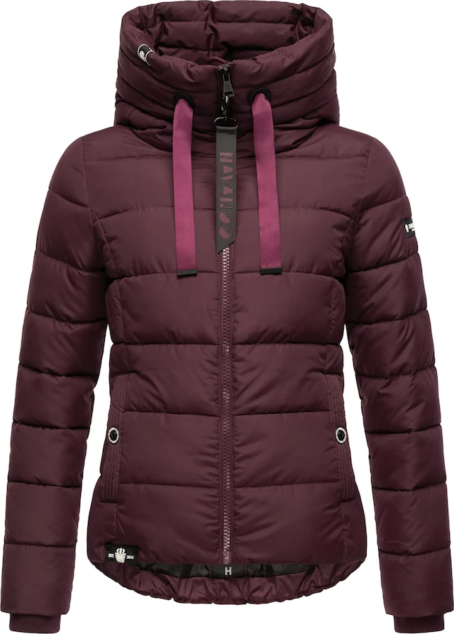 Navahoo Steppjacke »Amayaa« mit Kapuze stylische Damen Winterjacke mit coolen Applikationen