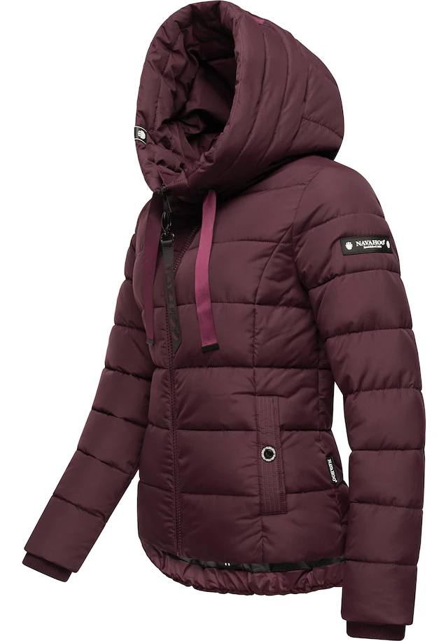 Navahoo Steppjacke »Amayaa« mit Kapuze stylische Damen Winterjacke mit coolen Applikationen