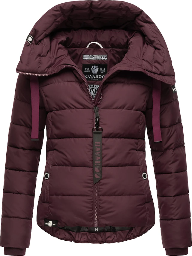 Navahoo Steppjacke »Amayaa« mit Kapuze stylische Damen Winterjacke mit coolen Applikationen