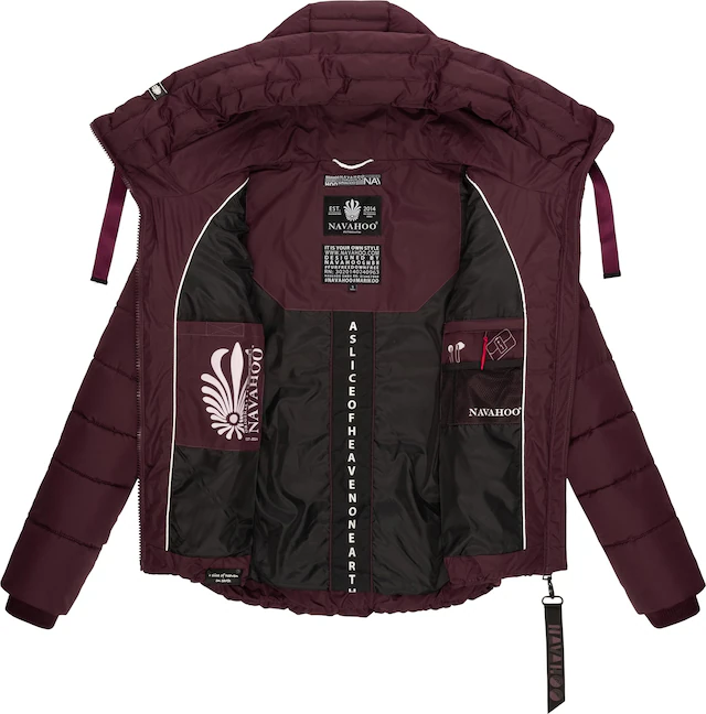 Navahoo Steppjacke »Amayaa« mit Kapuze stylische Damen Winterjacke mit coolen Applikationen