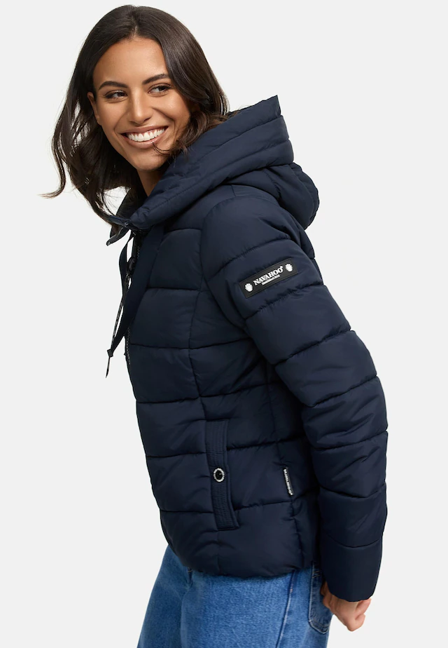 Navahoo Steppjacke »Amayaa« mit Kapuze stylische Damen Winterjacke mit coolen Applikationen