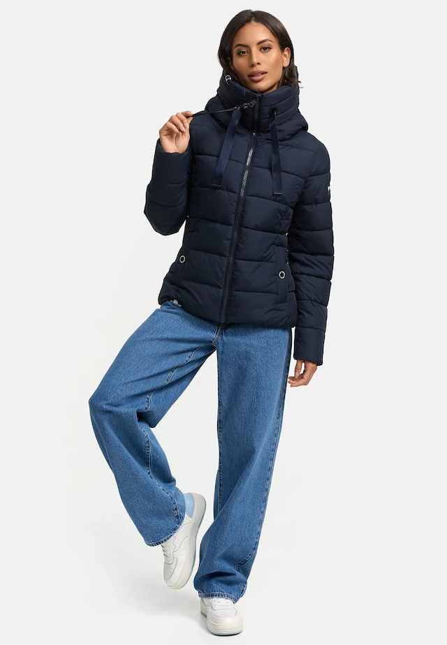 Navahoo Steppjacke »Amayaa« mit Kapuze stylische Damen Winterjacke mit coolen Applikationen