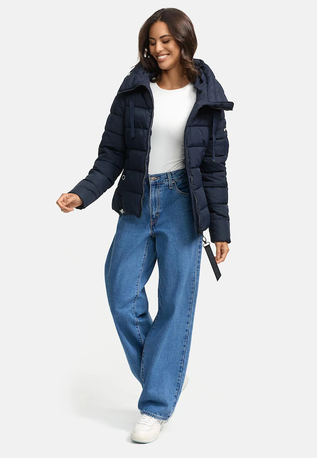 Navahoo Steppjacke »Amayaa« mit Kapuze stylische Damen Winterjacke mit coolen Applikationen