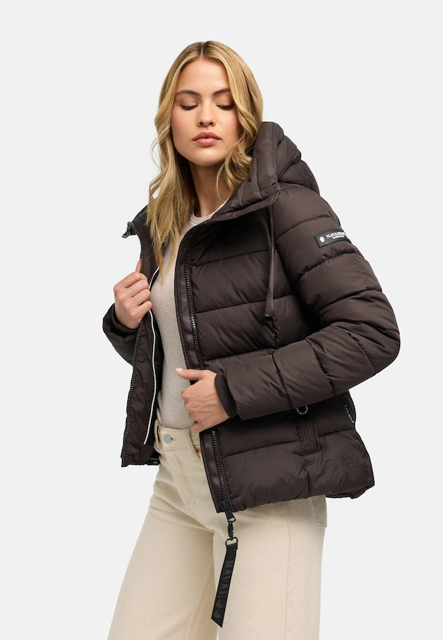 Navahoo Steppjacke »Amayaa« mit Kapuze stylische Damen Winterjacke mit coolen Applikationen