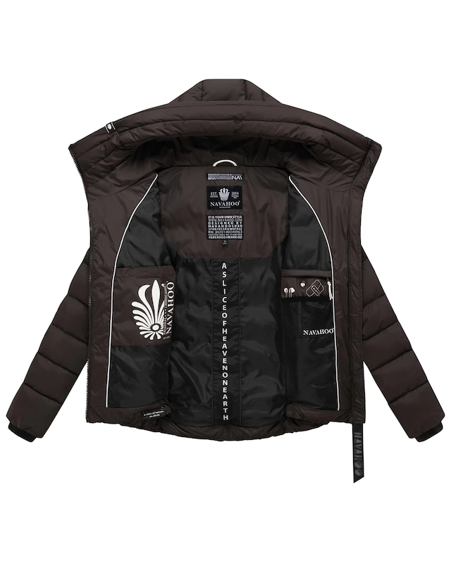 Navahoo Steppjacke »Amayaa« mit Kapuze stylische Damen Winterjacke mit coolen Applikationen
