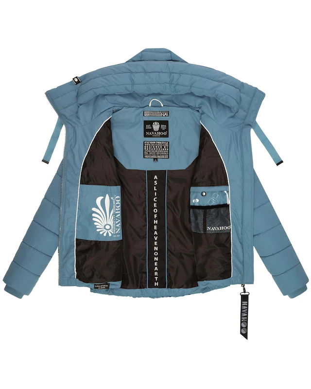 Navahoo Steppjacke »Amayaa« mit Kapuze stylische Damen Winterjacke mit coolen Applikationen