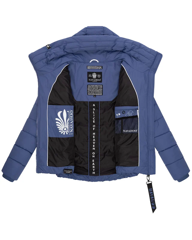 Navahoo Steppjacke »Amayaa« mit Kapuze stylische Damen Winterjacke mit coolen Applikationen